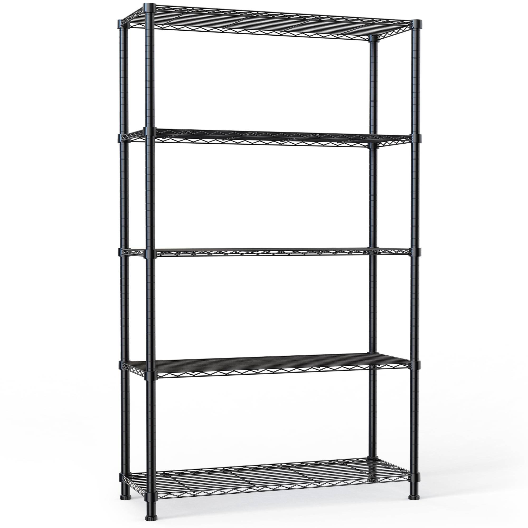 Goosiay 2-Pack Adjustable 5-Tier Metal Wire Storage Shelves, 72” H × 36” L × 14” W, 750 LB Capacity Heavy Duty Shelf Units for Garage, Kitchen & Pantry