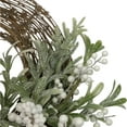 thumbnail image 3 of Northlight Artificial Christmas Twig Wreath with Frosted Foliage and Berries, 24-Inch, Unlit, 3 of 4