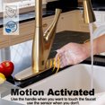 thumbnail image 3 of Sunrinx Motion Sensor Kitchen Faucet Pull Down Sprayer Brushed Gold High Arc Touchless, 3 of 14