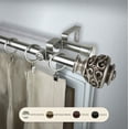 thumbnail image 2 of Ingo 13/16" Double Bay Window curtain rod Adjustable 20"-36", 38"-72" - Satin Nickel,(ABay-89-5D), 2 of 4