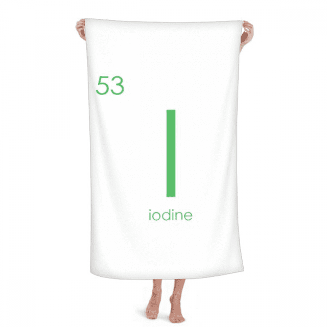 Chestry Elements Period Table Halogens Element Iodine I Hand Towel Bath Facecloth Soft Cotton Washcloth