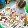 thumbnail image 4 of Thanksgiving Interactive Coloring Tablecloth & Backdrop – 71.65x30.71 Inch Turkey/Pumpkin/Autumn Motif Paper Cover with Waterproof Coating, Oversized 6-8 Person Dining Table Art Activity, Reusable, 4 of 6