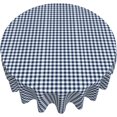 thumbnail image 4 of Round Tablecloth 60 Inch, Dark Blue White Gingham Table Cloth Round Cover Water Resistant Table Cloth Kitchen Tablecover for Kitchen Dining Picnic Party Home Decoration, 4 of 8