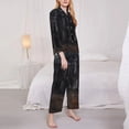 thumbnail image 3 of Easygdp Gloomy Mansion Forest Scene Women's Long-Sleeve Shirt and Full-Length Bottom Pajama Set,Two Piece Loungewear Soft Pajama Top and Pants Pjs Sleepwear-Small, 3 of 7