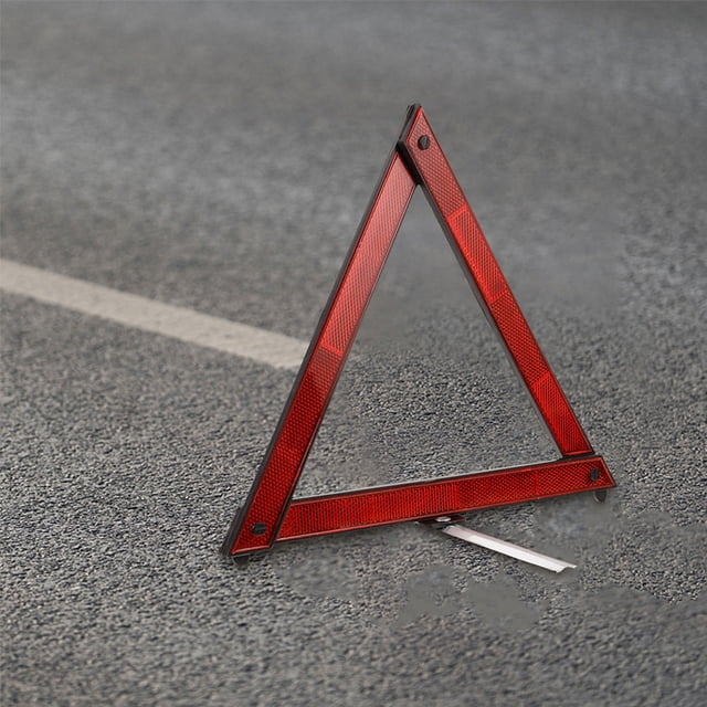 Minkissy 5Pcs Red Emergency Warning Triangle Foldable Reflective for Parking on Roadside and Car Owners