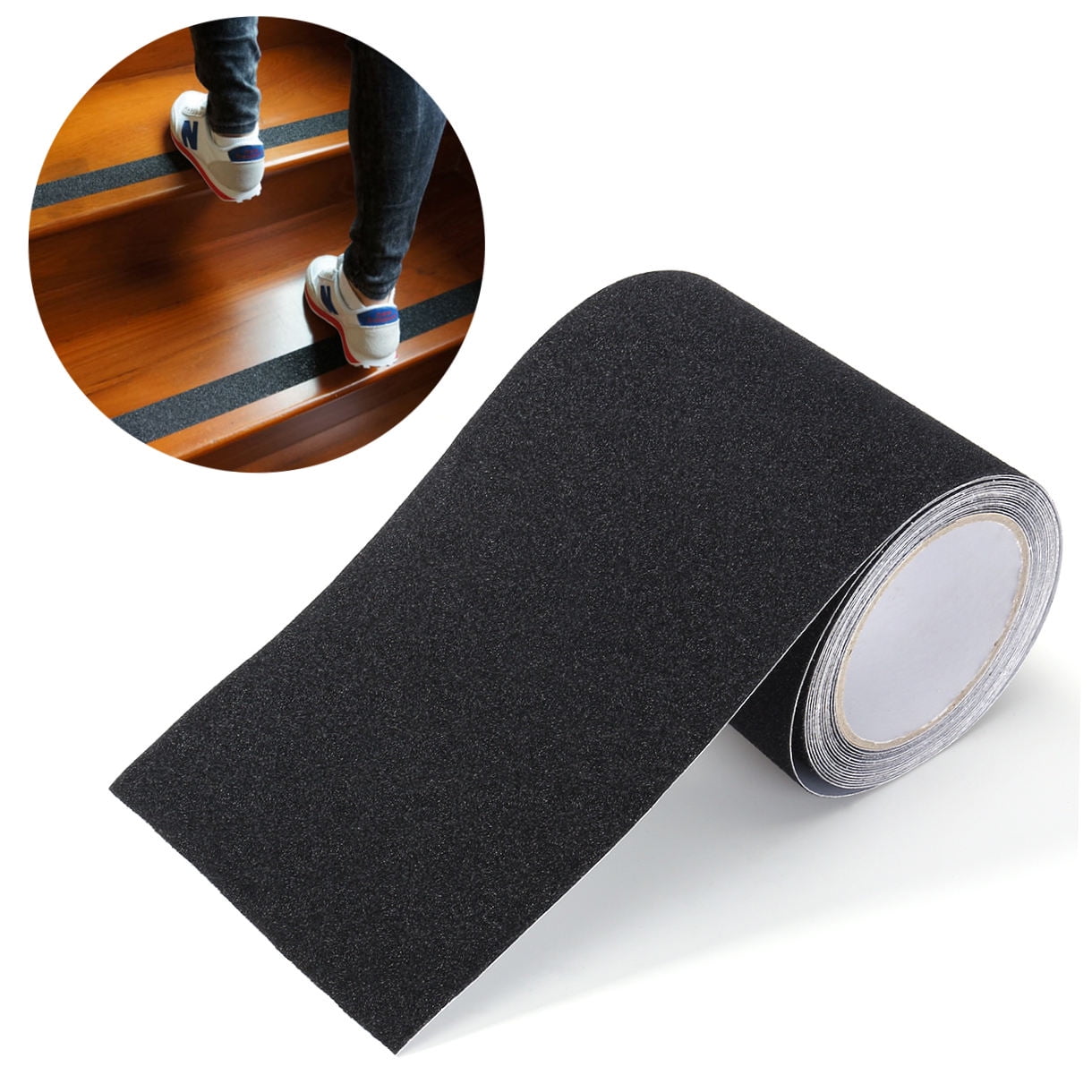 YSNOOWE Stair Decking Tape Black PVC Anti Floor Tape for Steps and Ramps