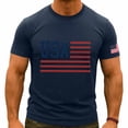 thumbnail image 3 of Mens Summer July 4th Tshirts Short Sleeve USA Flag Patriotic Graphic Tees Crewneck Casual Top Shirts Navy, 2XL, 3 of 5