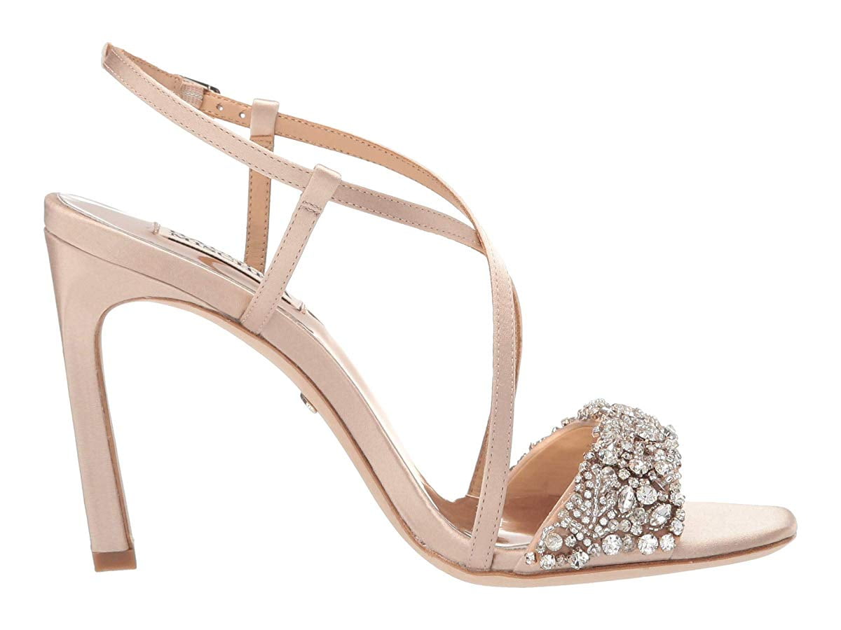 Badgley mischka latte satin sale