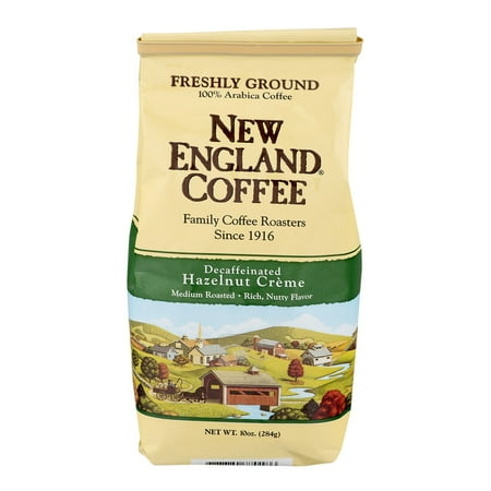 - New England Coffee Freshly Ground Decaffeinated Hazelnut Creme Coffee 10 oz. Bag