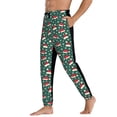 thumbnail image 3 of Xecao Santa Hat Joy Green Festive Print Active Tech Joggers for Men, Mens Sweatpants Lounge Pants with Pockets-Small, 3 of 5