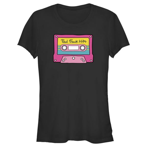 Junior's Paul Frank Cassette Tape Hits Pink Graphic Tee Black Small