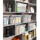 thumbnail image 5 of Caja de almacenamiento transparente de 7 cuartos de galón, caja de plástico apilable con mango y tapa café, multiusos, 7 litros, 5 of 7