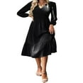 thumbnail image 1 of Long Sleeve A-Line Dress with Ruffled Hem for Women Maternity, 1 of 8