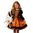 thumbnail image 2 of VeFlora Halloween Pumpkin Handbags Pastel Small Pumpkin Basket Trick or Treat Buckets Goodie Candy Gift Bags with Handle for Halloween Exchange Supplies(White/One Size), 2 of 4