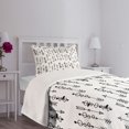 thumbnail image 5 of Ambesonne Black White Quilted Bedspread Set 2 Pcs, Sketch Shape, Twin Size, Black and White, 5 of 6