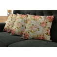 thumbnail image 2 of Ambesonne Retro Throw Pillow Cover 4 Pack, Psychedelic Floral Motif, 16", Pink Green Cream, 2 of 6