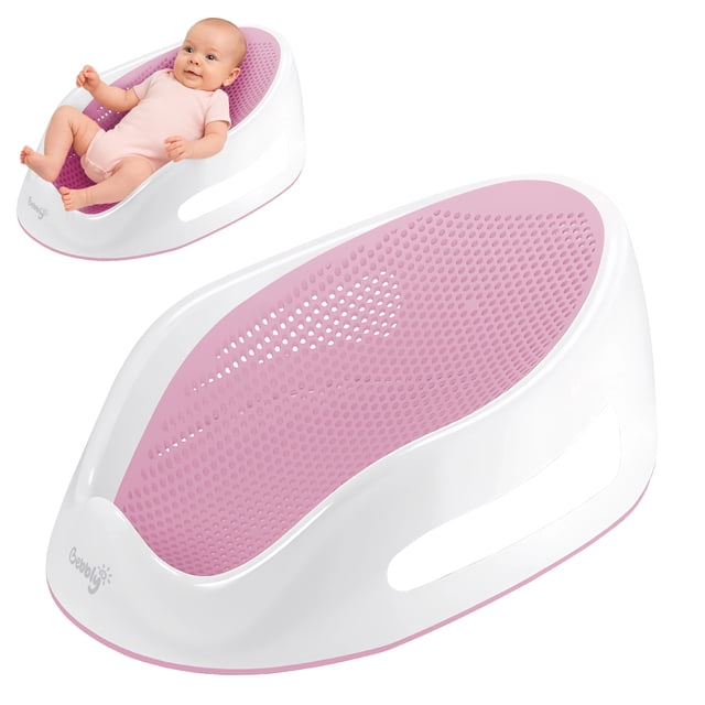 Bebbly Soporte para Bañera de Bebé Antideslizante con Base Ergonómica Reclinada para Recién Nacido Ideal para Baño Seguro y Cómodo en Lavabo o Tina 33 x 55 x 22 cm Bebés 0 a 6 Meses