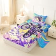 thumbnail image 2 of Castle Fairy Pop Art Motocross Twin Sheet Sets 3pcs for Teens, Bright Burst Jump Bedding for Vibrant Bedroom, Purple Pink, 2 of 6
