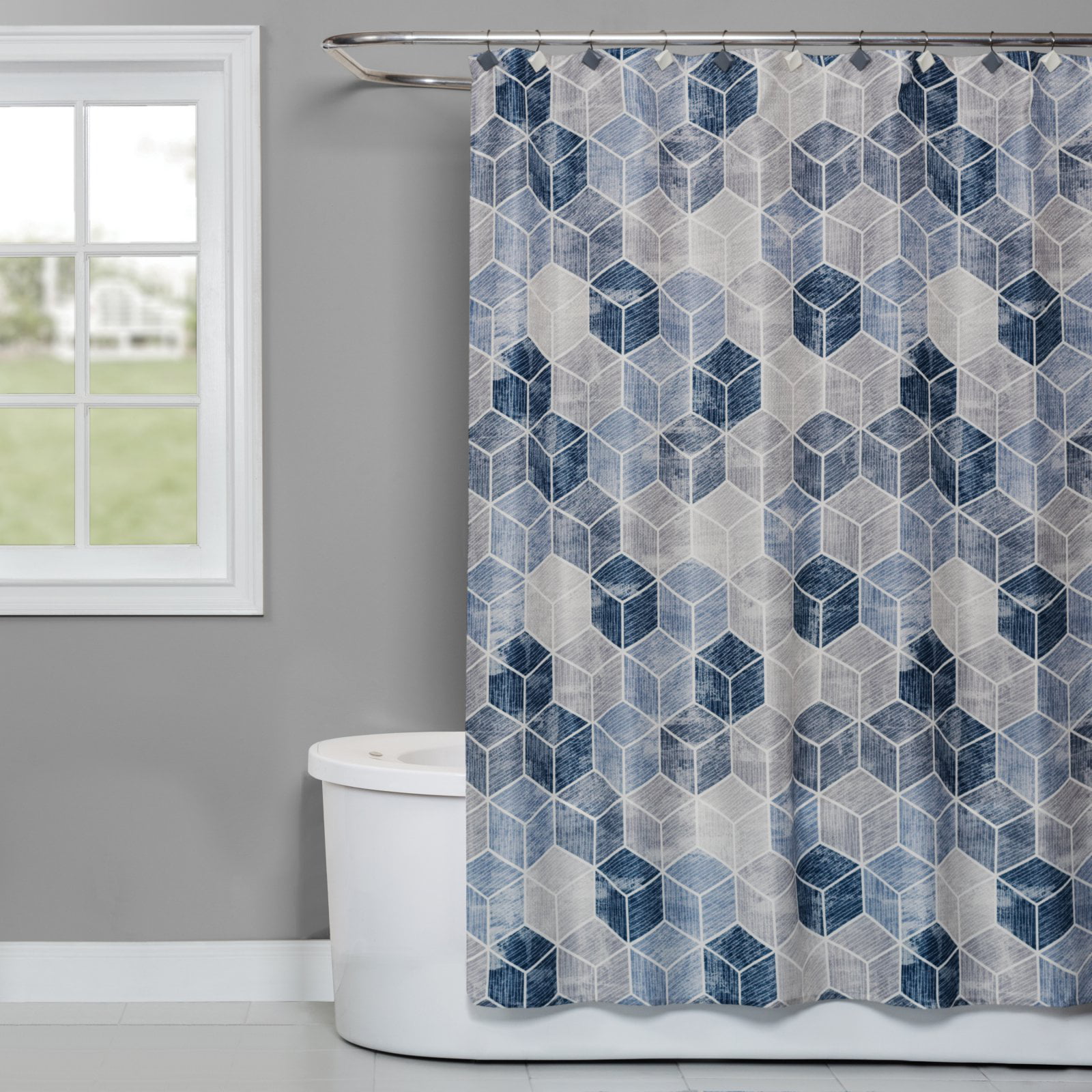 Interdesign Ombre Chevron Fabric Shower, Mondrian Chevron Fabric Shower Curtain
