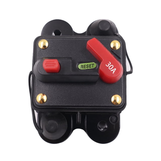 Disjoncteur de Circuit de Haut-Parleur d'Automobile en Alliage Plaqué Plastique Détachable Automobile RV IP67 Étanche Protection contre les Courts-Circuits Fusible de Camion de Navire 30A