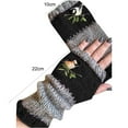 thumbnail image 5 of Women's Flower Design Winter Warm Knitted Long Arm Warmers Gloves Mittens, 5 of 7