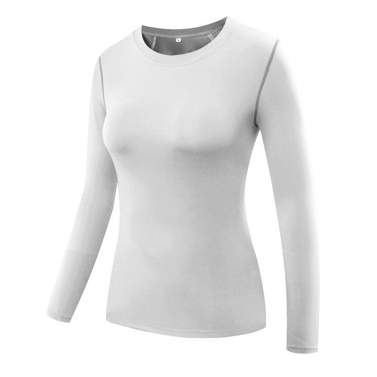 Women's Comfort Long Sleeve Workout Shirts Crewneck Compression Shirt for  Women 