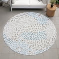 thumbnail image 6 of Addison Rugs Chantille Indoor/Outdoor Transitional Abstract Ivory Machine Washable Round Rug, 8' x 8', 6 of 7