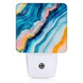 thumbnail image 2 of Square LED Night Lights Lamp with Dusk to Dawn Sensor, Blue And Yellow Fluid Abstract Painting Night Light Plug Into Wall for Kids Room, Bedroom, Bathroom, Kitchen, Hallway, 2 of 3