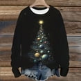 thumbnail image 2 of yardsong 2025 Imitation Knit Ladies Holiday Sweater - Long Sleeve Boat Neck Fall Christmas Xmas Pullover Black,M, 2 of 4
