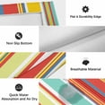 thumbnail image 6 of Red Aqua Stripe Outdoor Rug for Patio/Deck/Porch, Non-Slip Large Area Rug 5 x 7 Ft, Country Abstract Art Colorful Striped Indoor Outdoor Rugs Washable Area Rugs, Reversible Camping Rug Carpet Runner, 6 of 8