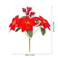 thumbnail image 3 of Ramo de flores artificiales de plástico, decoraciones navideñas, ramo de flores artificiales de piñas navideñas, ramo de flores rojas grandes con asa, agujas de pino artificiales, arreglos florales de, 3 of 6