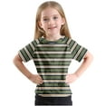 thumbnail image 6 of CYRBOKO Toddler Boys T-shirts, Summer Crewneck Striped Short Sleeve Tops Green Size 4-5T, 6 of 9