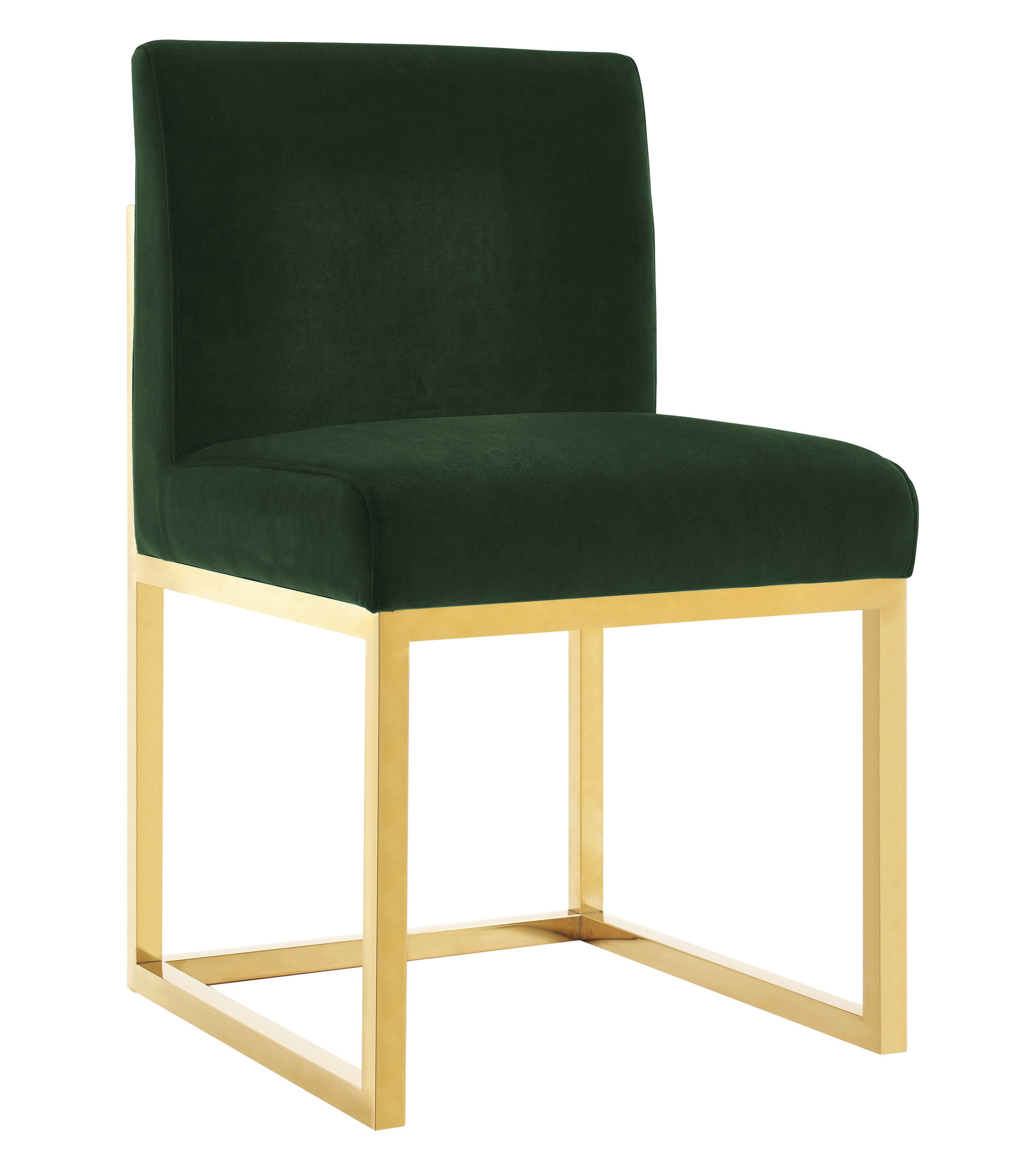 TOV Furniture Haute Forest Green Velvet Dining Side Chair with Gold
