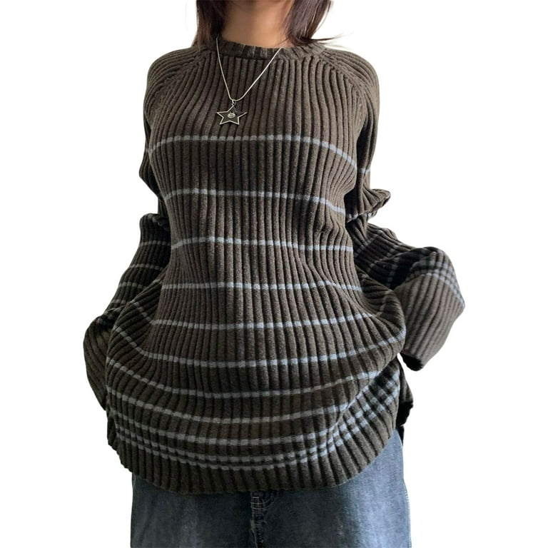 Fairy Grunge y2k Sweater 2000s Aesthetic Striped Long Sleeve