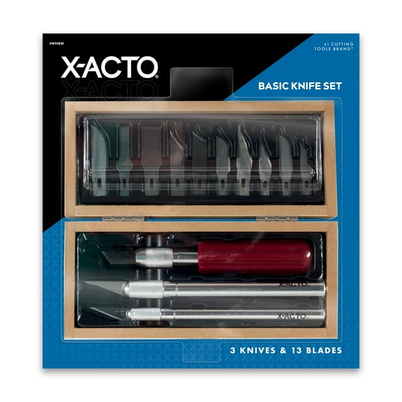 X-Acto Basic Knife Set, Craft Knife, Includes Wooden Storage Chest, 16 Piece Set