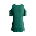 thumbnail image 5 of Cold Shoulder Tops for Women 2026 Summer Short Sleeve Crewneck Plain T Shirts Tunic Blouses, 5 of 6