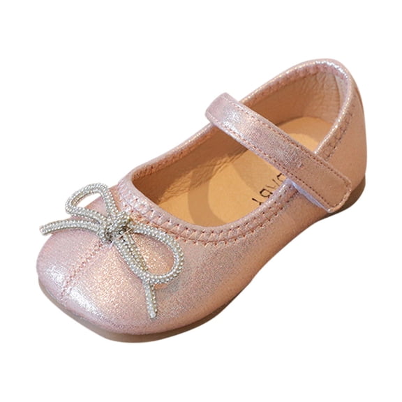 Generic Girls Casual Shoes Thick Sole Round Toe Buckle Dress Shoes Dance Stage Shoes Children Bowknot Girl Fall Boots Size 11