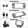 thumbnail image 4 of EEEkit 9-in-1 Accessories Bundle Fit for Nintendo Switch Lite – Shockproof Hard Shell Travel Carrying Case, Clear Protective Cover, Screen Protector, Stand, Thumb Grips, Type C Cable, 4 of 7
