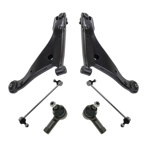 VioziteGam 6pc Suspension Kit Lower Control Arms Sway Bar Links Tie Rods for Mitsubishi for Endeavor 3.8L 2004-2008 2010-2011