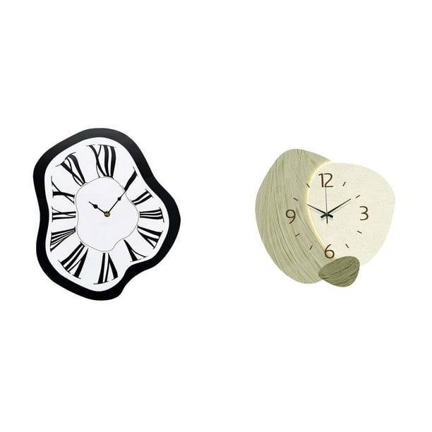 Reloj de pared,Reloj de pared interior nórdico con números romanos,Relojes distorsionados Reloj electrónico de lujo moderno,Reloj de pared,Reloj de pared silencioso,reloj de pared