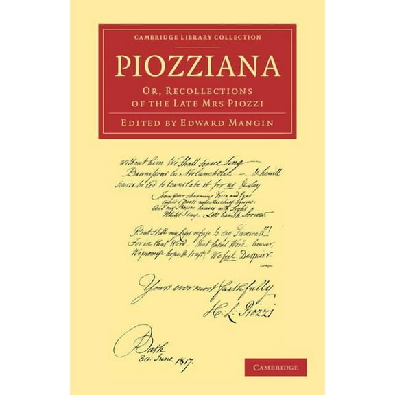 Cambridge Library Collection - Literary Piozziana: Or, Recollections of the Late Mrs Piozzi, (Paperback)