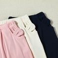 thumbnail image 5 of Infant Girls School Uniform Pants 3PC Ribbed Holiday Solid Color With Pocket Bottom Trousers Casual Retro Size 9-12 Months, 5 of 6