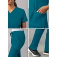 thumbnail image 4 of Adar Addition Go-Basic Scrub Set For Women - Slim V-Neck Scrub Top & Skinny Cargo Scrub Pants - A9200 - Caribbean Blue - XS, 4 of 7