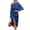 Dark Blue, variant on Women's One Shoulder Satin Wrap Dress with Side Slit in 100% Acrylic Fabric for Elegant Evening Occasions and Nights