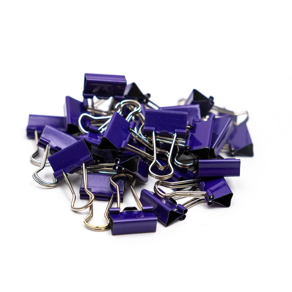 JAM Paper Colorful Binder Clips, Extra Small, 3/5 inch (15 mm), Purple, 30/Pack