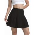 thumbnail image 3 of Women'S High Waisted Pleated Mini Skirt A-Line Tennis & School Skirt Black S, 3 of 9