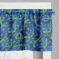 thumbnail image 5 of Ambesonne Gecko Valance & Curtain, Doodle Lizard Reptile, 55"x36", Navy Blue and Green, 5 of 7
