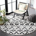 thumbnail image 2 of SAFAVIEH Cottage Leptis Geometric Indoor/Outdoor Area Rug, Ivory/Black, 6'7" x 6'7" Round, 2 of 6