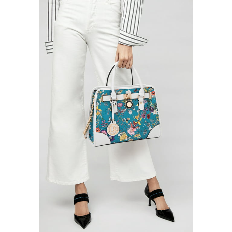 Dasein Women Handbags Top Handle Satchel Purse Shoulder Bag Briefcase Hobo Bag Set 2pcs, Women's, Size: 0.8 in, Blue