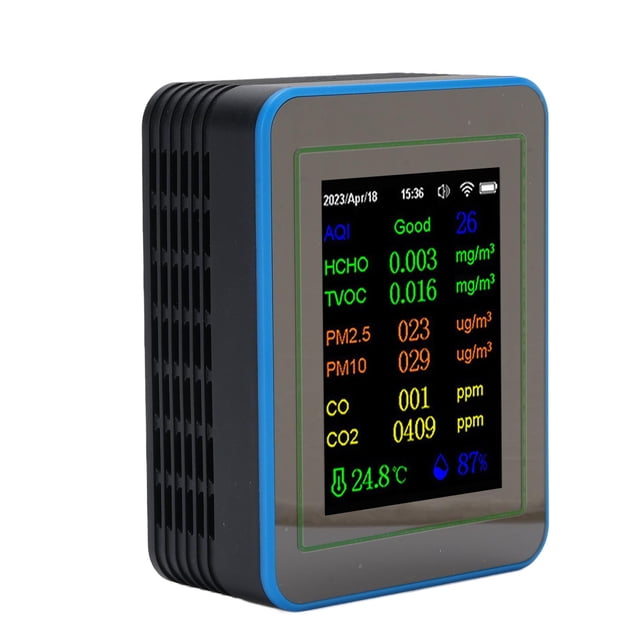 12 EN 1 MONITOR DE DEL AIRE, Probador de Del Del Detector Interior de del Aire Interior Conplicacia Wifi en Tiempo Real PM2.5 PM10 CO2 TVOC HCHO TEMP